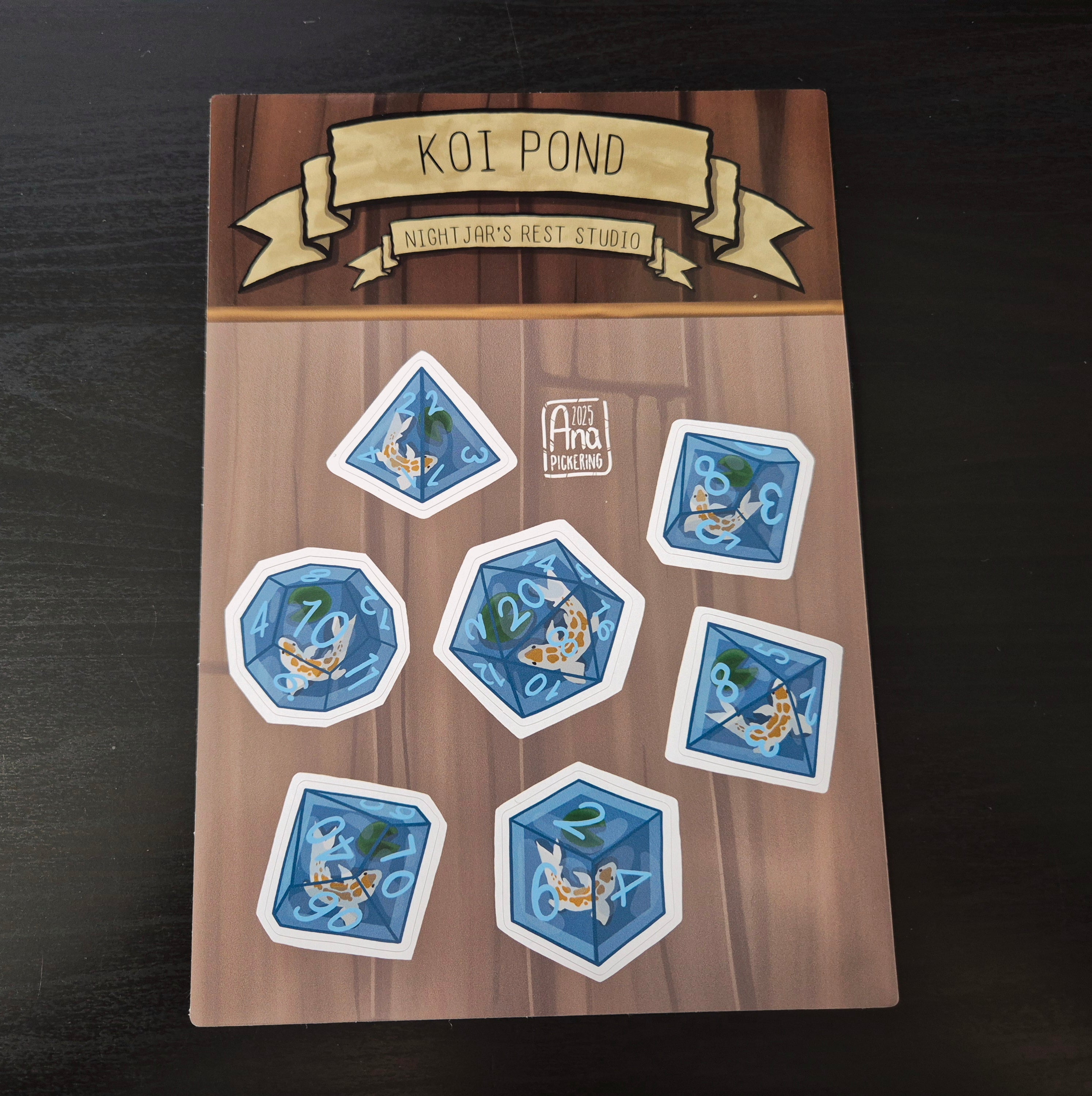 'Koi Pond' Dice Set Sticker Sheet