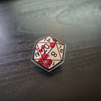 'Blood and Bone' D20 Pin Badge