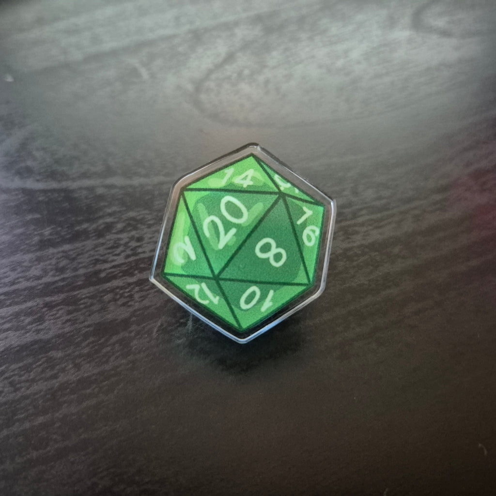 'Slime Blob' D20 Pin Badge